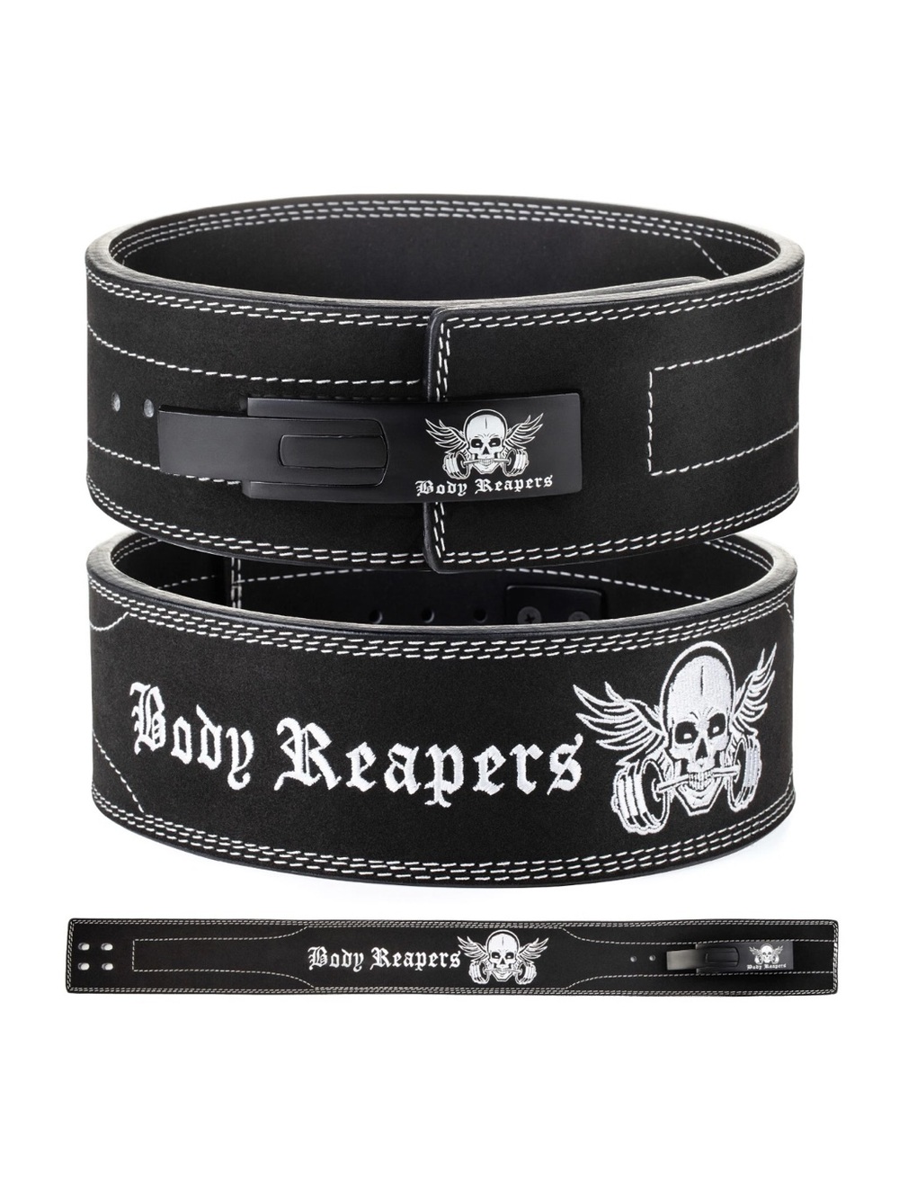 Body Reapers weightlifting Lever Belt -Calfskin Leather 10mm Thick, 4 Inch Wide